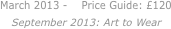 March 2013 - 	 	Price